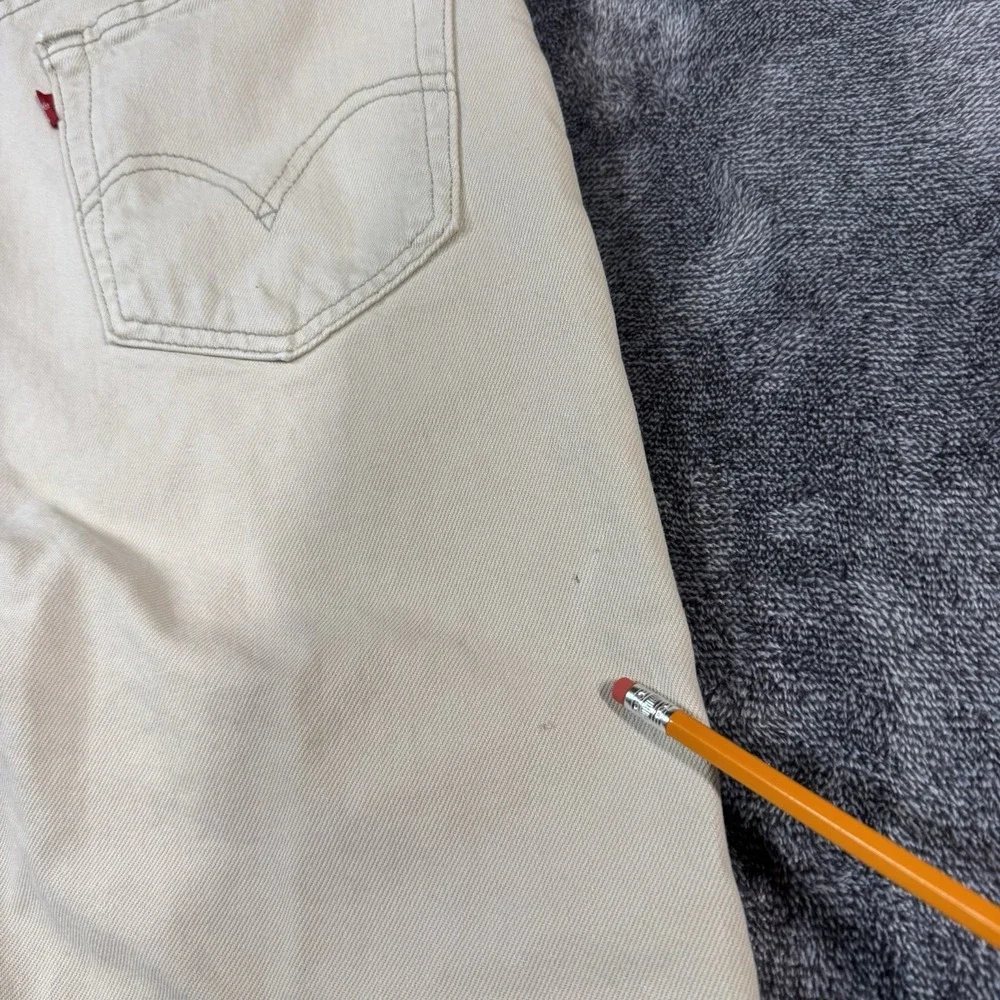 Vtg Levis 505 Jeans Mens 34x29 Beige Tan Regular Fit Denim Pants